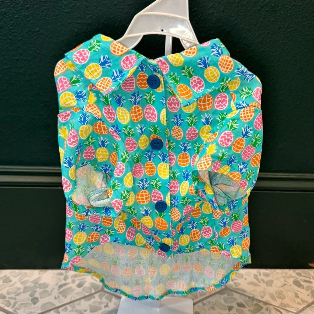 NWOT✨ Cynthia Rowley Multi Pineapple Hawaiian Style Pet Shirt, Medium *3/$15*